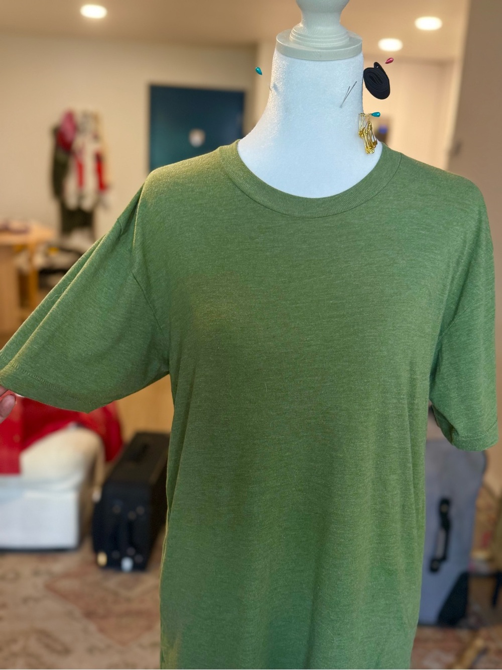 American Apparel Olive Green Crew Neck Short Sleeve Tee